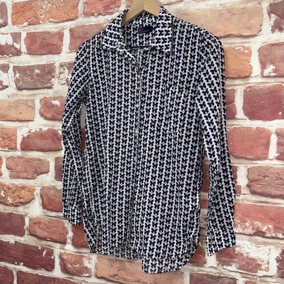 Gap Boyfriend Shirt Women's Small Multicolor Butterflies Button Up Top - Picture 3 of 8